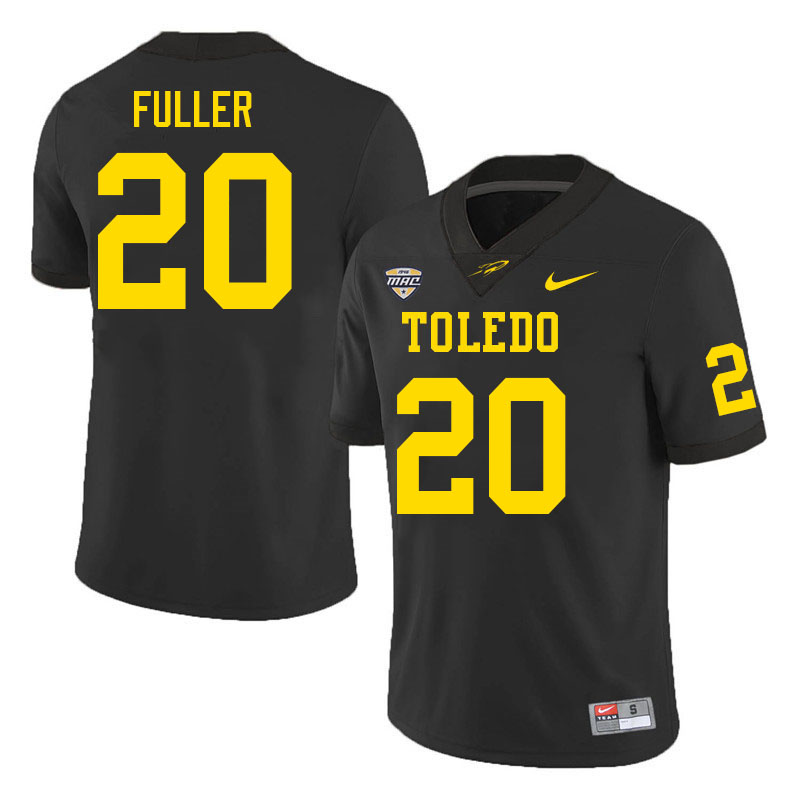 Toledo Rockets #20 Andre Fuller College Football Jerseys Stitched Sale-Black